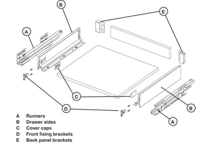 HAFELE Alto Slim Soft Close Drawer Set - Height H84 - Image 4