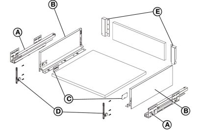 HAFELE Alto Slim Soft Close Drawer Set - Height H135 - Image 3