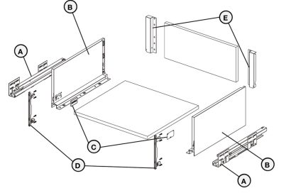 HAFELE Alto Slim Soft Close Drawer Set - Height H199 - Image 4